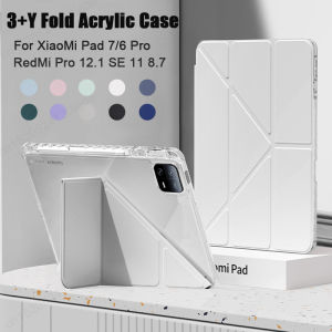 For Xiaomi RedMi Pad 2 SE 11 8.7 Pro 12.1 inch Case Acrylic Back Tablet Cover For Mi Pad 8 7 6 5 Pro 11" 11.2" Awake/Sleep Funda