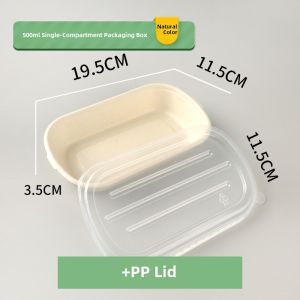 Degradable Single Double Compartment Takeout Lunch Box Picnic Salad Container Commercial Use Disposable Packaging Box
