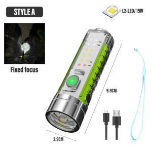 Đèn Pin LED Siêu Sáng 30W Với Đèn Bên Nhiều Màu Và Nam Châm Mạnh Sạc USB Chống Nước Dùng Cho Ngoài Trời