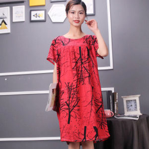 Pure Cotton Silk Lightweight Sleeveless Mom Sleepwear Artificial Cotton Summer Home Clothes Thin Model Floral Print round Neck