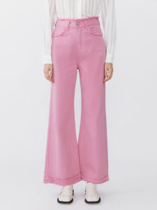 Wide Leg Fringe High Waist Dual-Fringe Flared Long Jeans