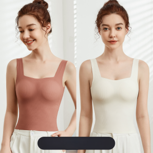 miiow | Womens One-Piece Integrated Vest Strap With Chest Pad Summer Outdoor Wide Shoulder Anti-Light Exposure No Need To Wear Inner Match Beautiful Back Top