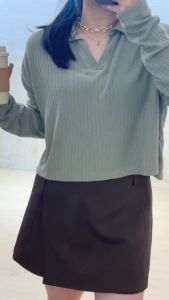 4567 starshire collar vee knit top shandy top knit premium