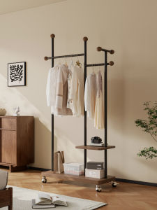 YOUJI | Italian Luxe Mid-century Real Wood Standing Clothes Rack