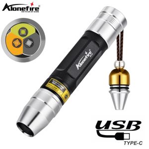3in1 Detection Light Yellow/UV Flashlight USB Rechargeable Jewelry Jade Stone Pet Stain Marker Ore Money Scorpion Lighting Torch