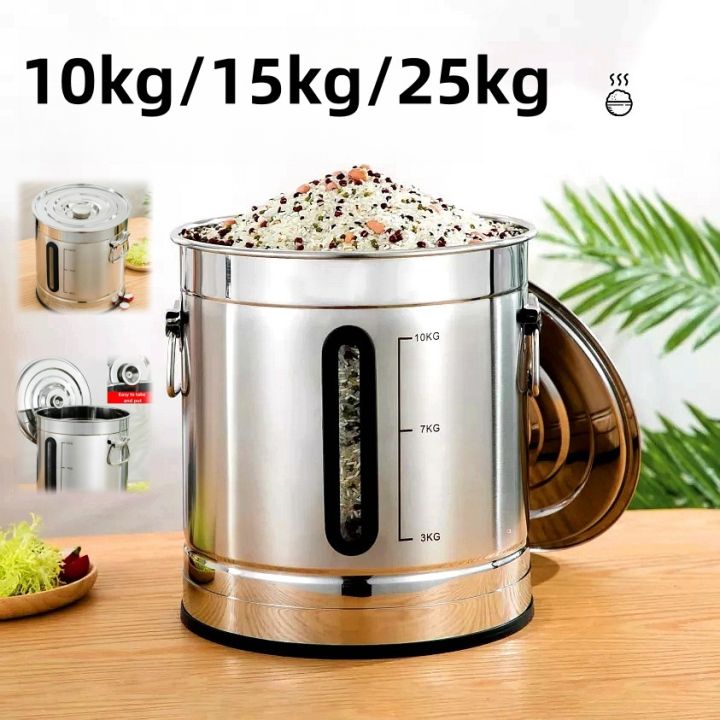 304 stainless steel rice storage container big dispenser 10 kilos/15kg