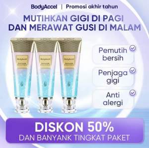 [FREE SIKAT GIGI] Original Bodyaccel Odol Viral Pemutih Gigi dan Karang Gigi Pemutih Menghilang Noda Kopi&Teh 100% Orisinal Pasta Gigi Yang Menyegarkan Nafas