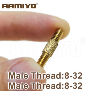 Armiyo 2pcs/lot Solid Brass Male Thread 8-32 / M3 / 5-40 Conversion Adapter Cleaning Rod Adapter Hunting Accessories