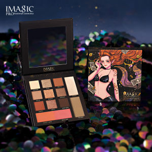 Imagic Mermaid Eyeshadow Palette Matte Shimmer Blush Highlighter Fusion Disk Multifunctional Makeup Palette Natural 3D Eye Makeup