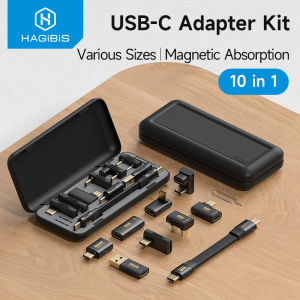 Hagibis | Hagibis USB C Adapter Kit Multifunction USB4 Cable USB Type C Right Angle Adapter 90 Degree Set Storage Case SIM Card Eject Pin