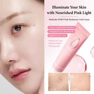 Medicube PDRN Pink Hyaluronic Moisturizing Cream 50ml Salmon PDRN + Multi Hyaluronic Acid Deep Hydration Barrier Repair Soothe Sensitive Damaged Skin Light Milk Lotion Texture