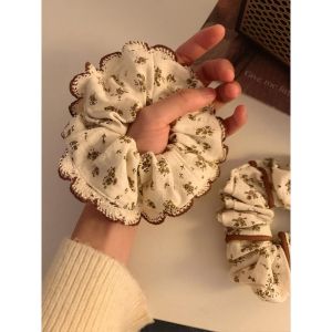 ริบบิ้นผมสไตล์ฝรั่งเศส ลายดอกไม้ ลูกไม้ ทรงหางม้า สไตล์ลำลอง ลายดอกไม้ ขอบดอกไม้ ริบบิ้นผม ริบบิ้นผม ริบบิ้นผม