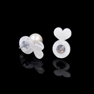 20PCS Miếng Dán Silicon Hình Trái Tim Chống Xệ Cho Hoa Tai Dài Hoa Tai Cài Phụ Kiện Làm Trang Sức Tự Làm