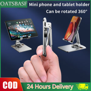OATSBASF Mini Multifunctional Stand Mobile Phone Holder Can Rotate 360° Rotating Base Aluminum Alloy Foldable Tablet Phone Stand
