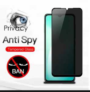Anti gores privasi Realme C20 Tempered glass privacy anti kepo anti intip lis hitam spy