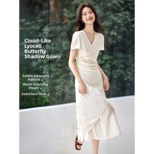 MOHANYIMEI | New Chinese Style Butterfly Pattern Short Sleeve Autumn Dress