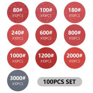 100PCS 3 Inch 75mm Sandpaper 80-3000 Grit Hook and Loop Sanding Discs for Drill Grinder Rotary Tools and Wood Polishing