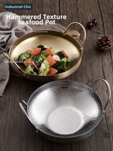 CHUANGGUANJIA | Thickened Stainless Steel Versatile Commercial Pot Gold Flat Bottom