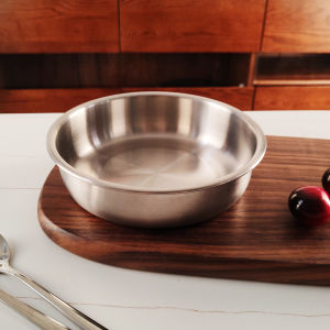 Stainless Steel 316L round Tray Steamed Dumplings Preparation Tray Deep Bowl Steamed Rice Cake Tray Chinese Style Dining Utensils