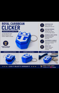 Royal Caribbean Inspired Clicker Keychain | 3D Printed Fidget Clicker | Cruise Souvenir Gift