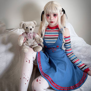 ชุดคล้ายคลึงกันสำหรับวันฮาโลวีน ชุดคอสเพลย์ผีปั้น ชุดนางฟ้าผี สไตล์สตรีท ชุดนางฟ้าผีสำหรับผู้ใหญ่