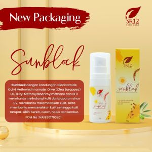 SR12 Sunblock SPF 30+++ Sunscreen pelembab Pelindung Wajah dari sinar UV melembabkan dan mencerahkan untuk kulit kering dan normal mencegah kusam flek hitam penuaan dini kanker kulit