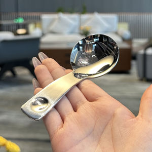 Short Handle 18/10 Stainless Steel Small Soup Spoon Seasoning Spoon Rice Box Student Children Spoon Boss Lady Personal Use