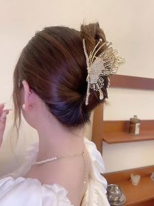 Rhinestone Butterfly Hair Claw Fashion Women Crystal Hair Clip for Girl Shark Hair Clip Headdress