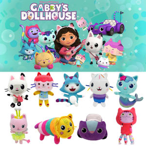 Bandai | In Stock Gabby Dollhouse Plush Toy Mercat Cartoon Stuffed Animals Smiling Cat Car Cat Hug Gaby Girl Dolls Kids Birthday Gifts