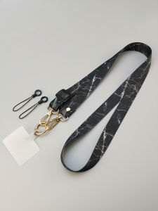 Marble Pattern Universal Adjustable Crossbody Cell Phone Lanyard Neckband Strap Rope Anti-Lost Phone Lanyards With Gasket Clip