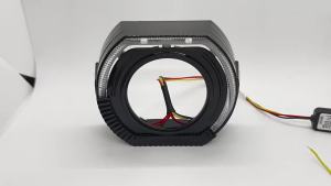 A Pair Universal 3 Inch LED Angel Eyes Dual Color White Yellow Headlight Lens Cover DRL Halo Ring With Controller Car Styling