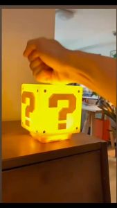 🔥[Ready Stock] Cute Super Mario USB Lamp Charging LED Question Mark Block Star Night Light Gift Lampu Tidur Malam 小夜灯