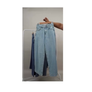 Women Extra Wide Leg Jeans Sky Blue Inseam 29"