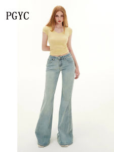 Slim Fit Retro American Low Waist Bell Bottom Jeans Womens Commuter Denim Pants Spring 2025 New Style Casual Wear