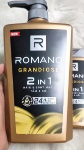 [Mới] Romano Hương Nước Hoa Grandiose 2in1 650g/ 180g/ Lăn khử mùi 50ml.