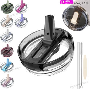 40OZ Leak Proof Flip Straw Lid Replacement Fit for Stanley Quencher H2.0 and ProTour Tumbler Exact Color Tumbler Lid Replacement