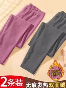 Ladies Thermal Thickened Fleece Lined Inner Wear Pants Spring Autumn Slimming Leggings Winter Base Layer Trousers Casual Polyester Fiber