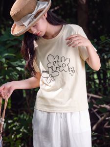 Basic House | Slimming Round Neck Tee Shirt for Women