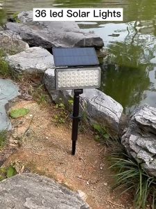 【2pcs】Vfocs 36 LED Outdoor Solar Light Garden Spotlights LED Lamp Balcony Wall Lighting