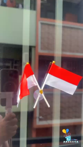 Bendera Merah Putih Hiasan Tempel Kaca Mobil / Aksesoris Hut Ri