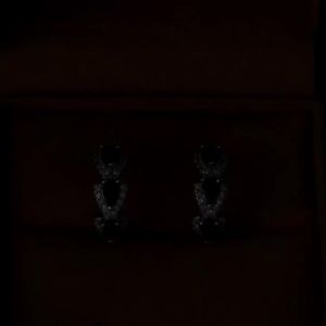 Huitan Luxury Trendy Blue Cubic Zirconia Hoop Earrings Wedding Party Elegant Accessories for Women Anniversary Gift New Jewelry