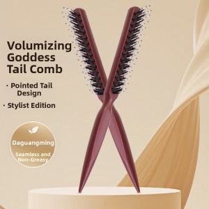 JIUDUOLAN | Pig Hair Styling Comb for Volume and Curl 3 Rows