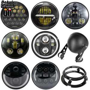 Car Motorcycle 5.75 Inch LED Headlight For Harley Sportster Iron 883 Dyna Triumph Street Speed Triple 5 3/4" H4 Headlamp For BMW