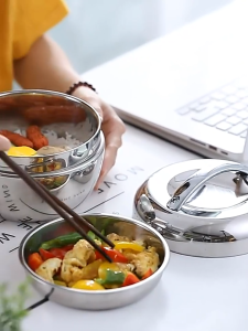 Apple Shape Stainless Steel Lunch Box Thermal Insulated Double Layer Food Container Bekas Makanan 饭盒