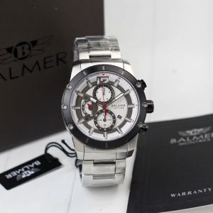 Jam tangan Pria Balmer 8161MC tali rantai stainless steel analog chrono tanggal aktif original