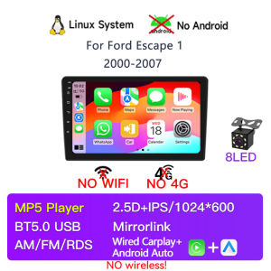 2 Din Car Stereo Radio Center Multimedia Video Player For Ford Escape 1 2000-2007 GPS FM Wireless Carplay Android Auto Head Unit