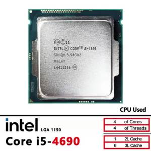 Intel | Bộ Xử Lý Intel Core I5-4690 3.5GHz Quad-Core LGA 1150 - Cache 6M 84W Đã Qua Sử Dụng Hỗ Trợ Bộ Nhớ DDR3