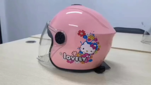 Kids Helmet Cartoon Safety Motorcycle Bicycle Scooter Helmet Adjustable Sunshade Visor Topi Keledar Kanak Kanak Outdoor Cycling Helmet