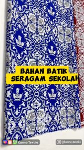 Kain Batik Seragam Sekolah SD SMP SMA Bahan Sanwos BSY03 Merah/Biru/Hijau