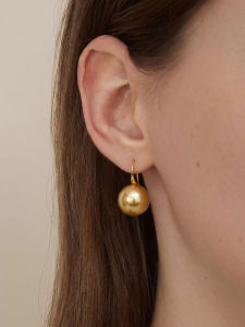 YISHU | South Sea Golden Pearl Ear Hooks 14mm